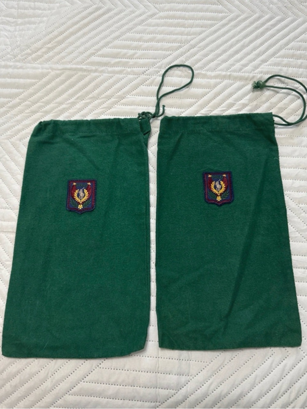 Vintage 90s Polo Ralph Lauren Unisex Storage Bags One Size Green Gold